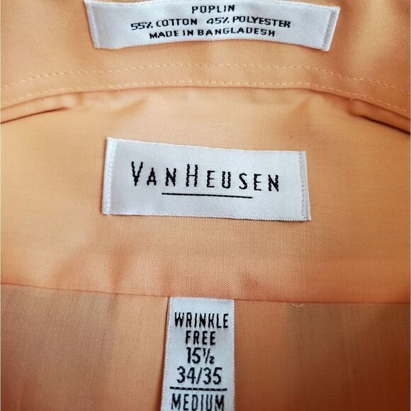 🔹️NWT Van Heusen Mango Button Wrinkle Free Long Sleeve Shirt Medium - Picture 10 of 12